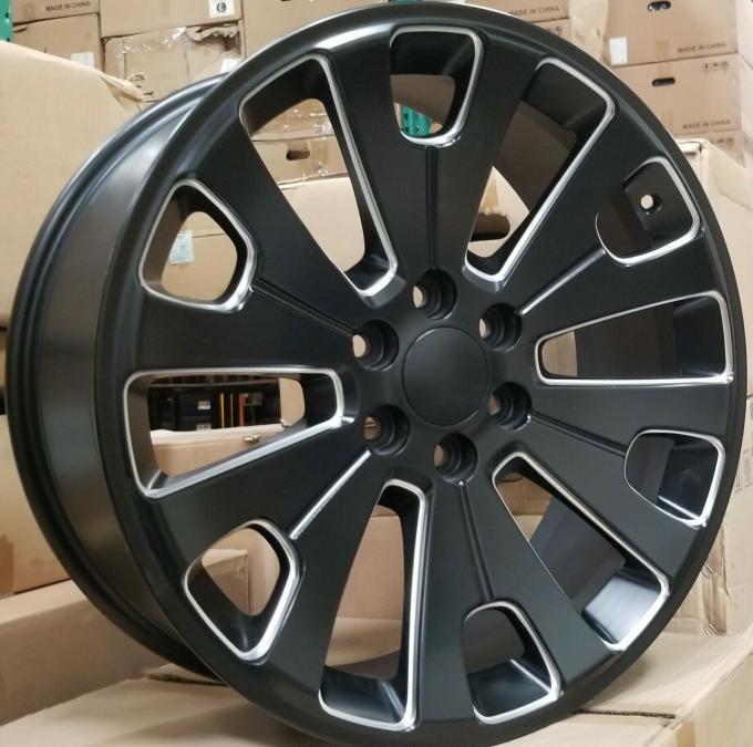 Black Milled GMC Replica Wheels 5663 Chevy Silverado 22 Inch Tahoe Ltz Wheels 0