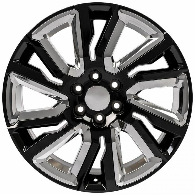 Ct2078 22x9 Gmc Replica Wheels Satin Black Gloss Black Insert Rim Chevy 22" 0