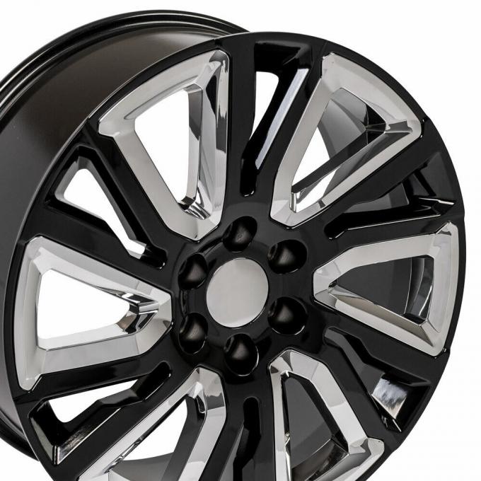 Ct2078 22x9 Gmc Replica Wheels Satin Black Gloss Black Insert Rim Chevy 22" 3