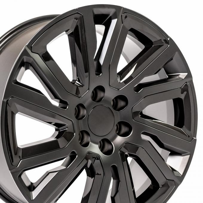 Ct2078 22x9 Gmc Replica Wheels Satin Black Gloss Black Insert Rim Chevy 22" 4