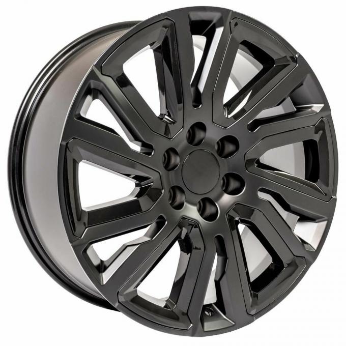 Ct2078 22x9 Gmc Replica Wheels Satin Black Gloss Black Insert Rim Chevy 22" 6