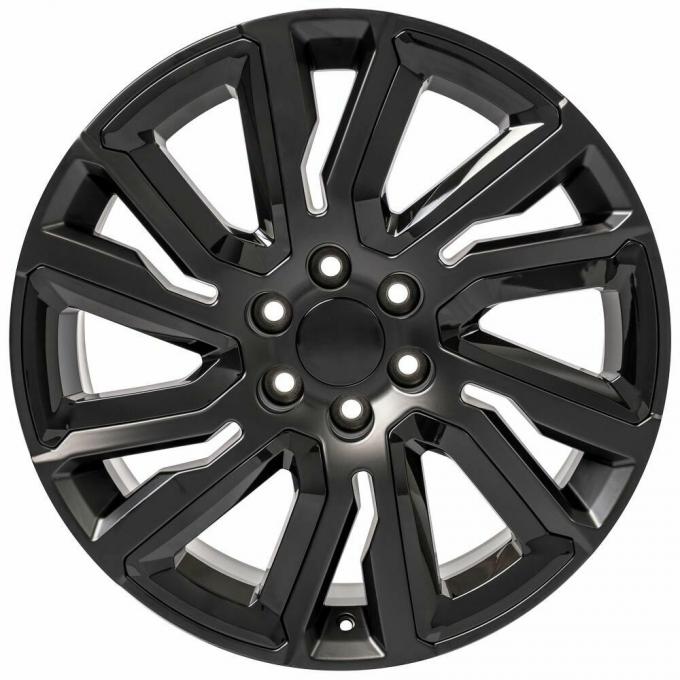 Ct2078 22x9 Gmc Replica Wheels Satin Black Gloss Black Insert Rim Chevy 22" 5