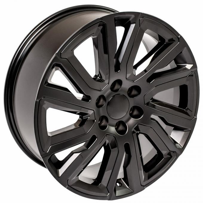 Ct2078 22x9 Gmc Replica Wheels Satin Black Gloss Black Insert Rim Chevy 22" 7