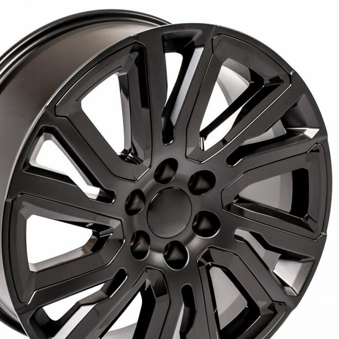 Ct2078 22x9 Gmc Replica Wheels Satin Black Gloss Black Insert Rim Chevy 22" 8