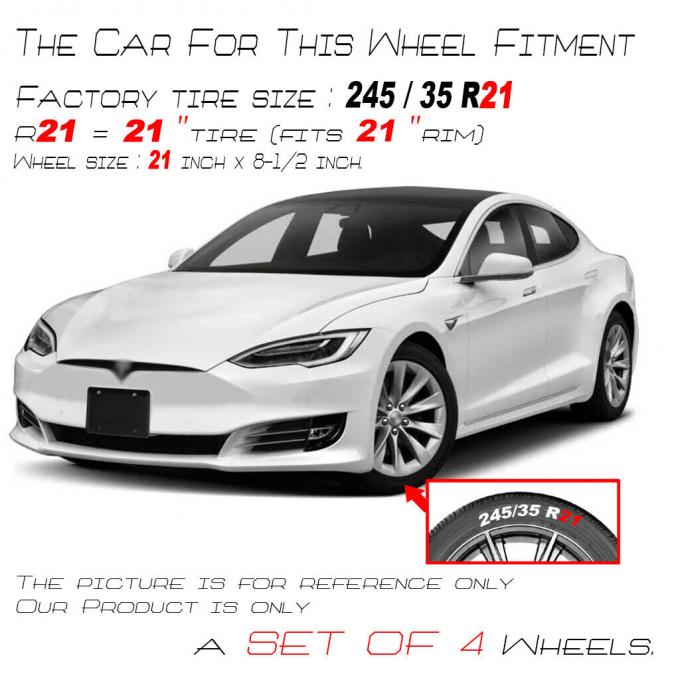 21" X8.5" Front / Rear Wheel For Tesla Model S 12-17 OEM Rim 98727 0