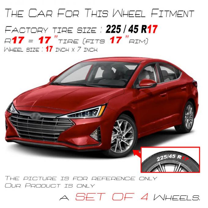 17" 17x7 Machined Grey Wheel For Hyundai Elantra 2019 2020 OEM Rim 0