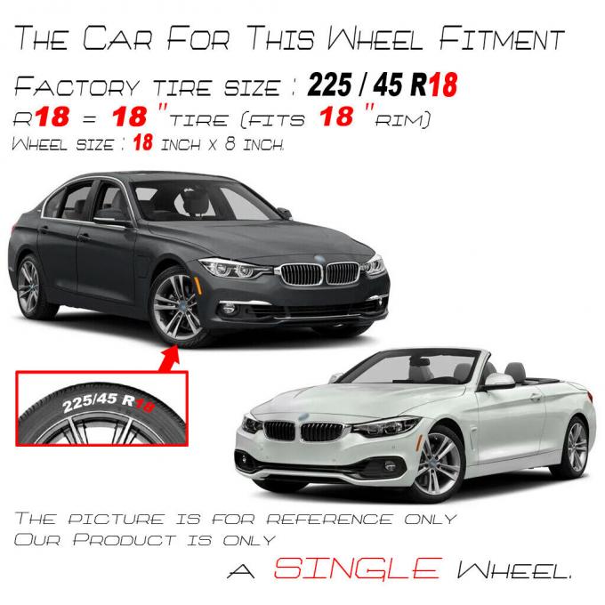 18" 18x8 Grey Machined Wheel For BMW 3 Series 4 Series 2012-2020 OEM Rim 0
