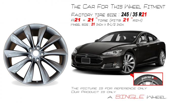 21" 21X8.5 Front or Rear Wheel For Tesla Model S 2012-2017 OEM Quality Rim 98727 0