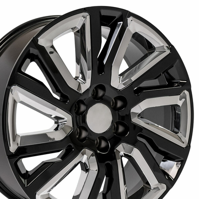Ct2078 22x9 Gmc Replica Wheels Satin Black Gloss Black Insert Rim Chevy 22"