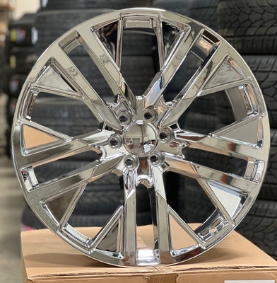 Chrome Gmc / Chevy Rims Snowflake Passenger Car Wheels 22 Inch Avalanche Ltz
