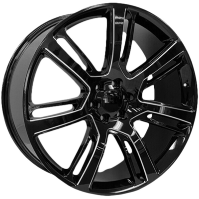 Escalade Replica Wheels Rims 26x10 6x5.5" 31mm Black / Milled 26"