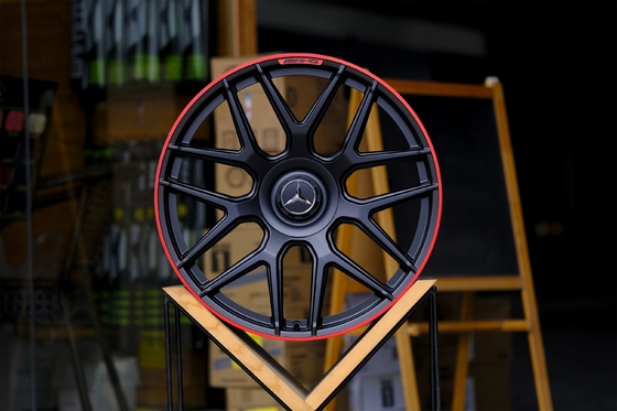 buy 20 21 22 Inch Forged Alloy Wheels 5x130 Matt Black Red Lip TUV For Benz G63 online manufacturer