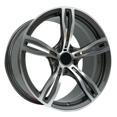 5 Split Spoke Replica BMW Black Rims 20 Inch 5X120 Wheels 17 18 19 Inch ET35