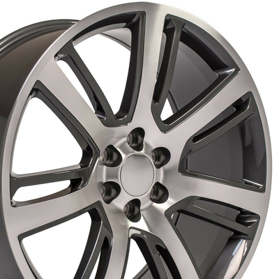4738 Cadillac Escalade Replica Wheels 24x10 Truck Wheels Fits Gunmetal Mach'D GMC