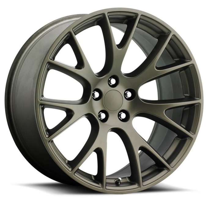 22 Inch Dodge Replica Wheels Black 2528 22x9 Fit Challenger Hellcat 1
