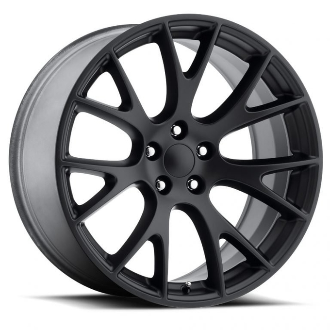 22 Inch Dodge Replica Wheels Black 2528 22x9 Fit Challenger Hellcat 0