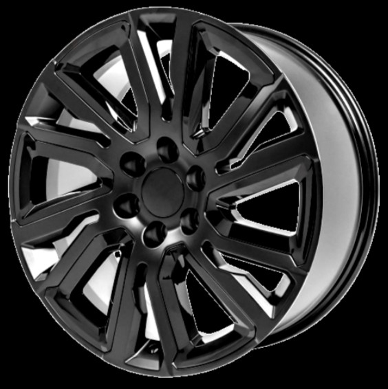 TUV 22 Inch GMC Denali Replica Wheels 5901 Gloss Black Chevy Tahoe Chrome Rims 0