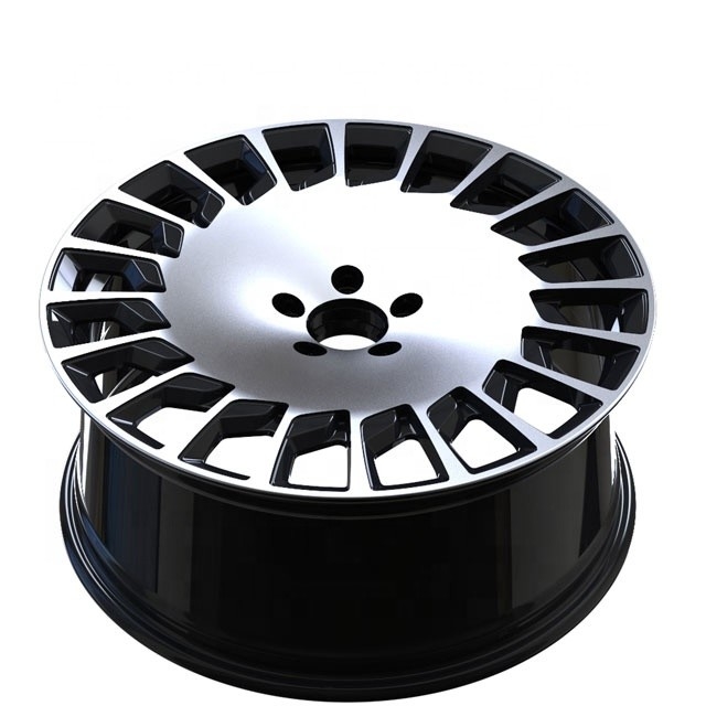 PCB 112mm Mercedes Benz Replica Wheels 20x8.5 20x9.5 Inch Black Machined Surface 5