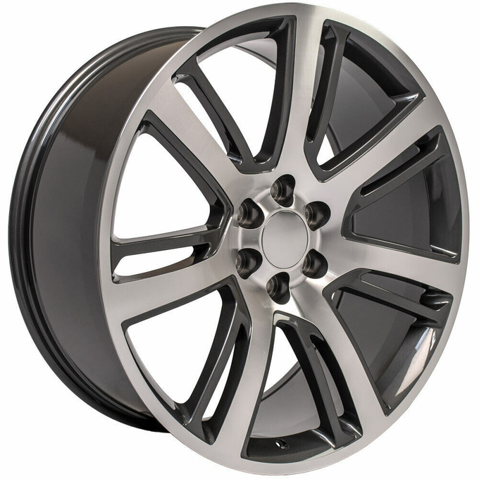 4738 Cadillac Escalade Replica Wheels 24x10 Truck Wheels Fits Gunmetal Mach'D GMC 0