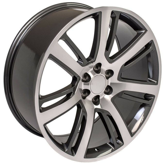 4738 Cadillac Escalade Replica Wheels 24x10 Truck Wheels Fits Gunmetal Mach'D GMC 1