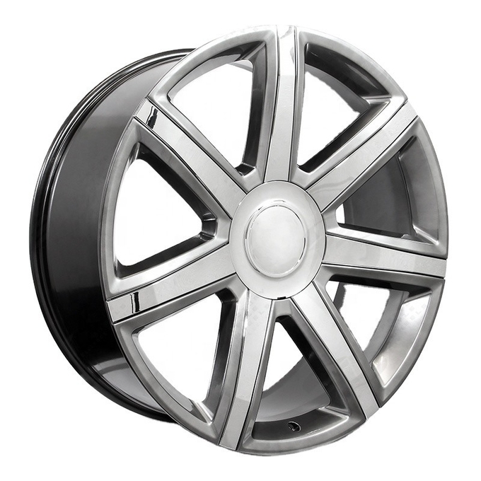4739 22x9 GMC Wheels 7 Spoke Style Chrome 24 Inch Cadillac Escalade Replica Rims 2