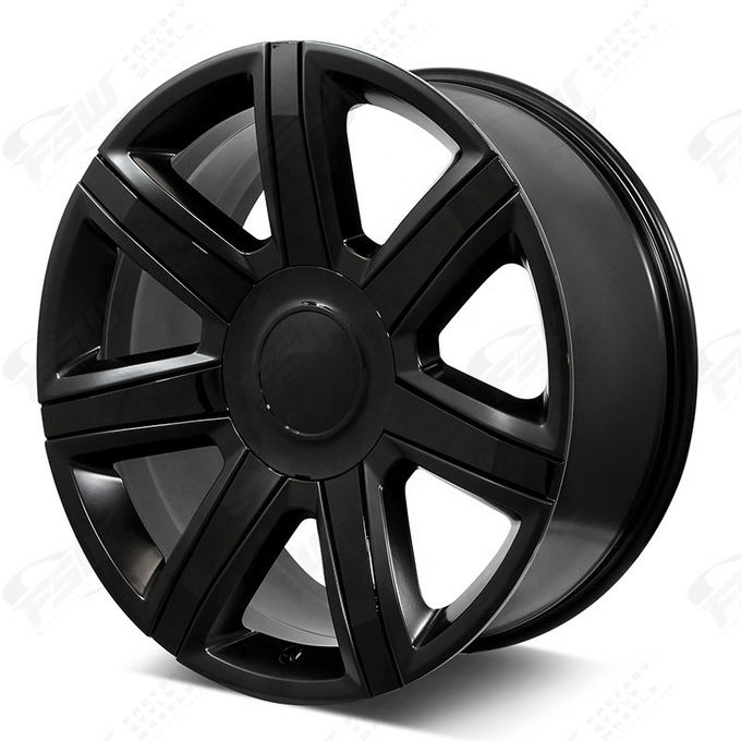 4739 22x9 GMC Wheels 7 Spoke Style Chrome 24 Inch Cadillac Escalade Replica Rims 1